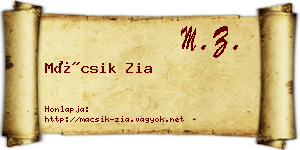 Mácsik Zia névjegykártya